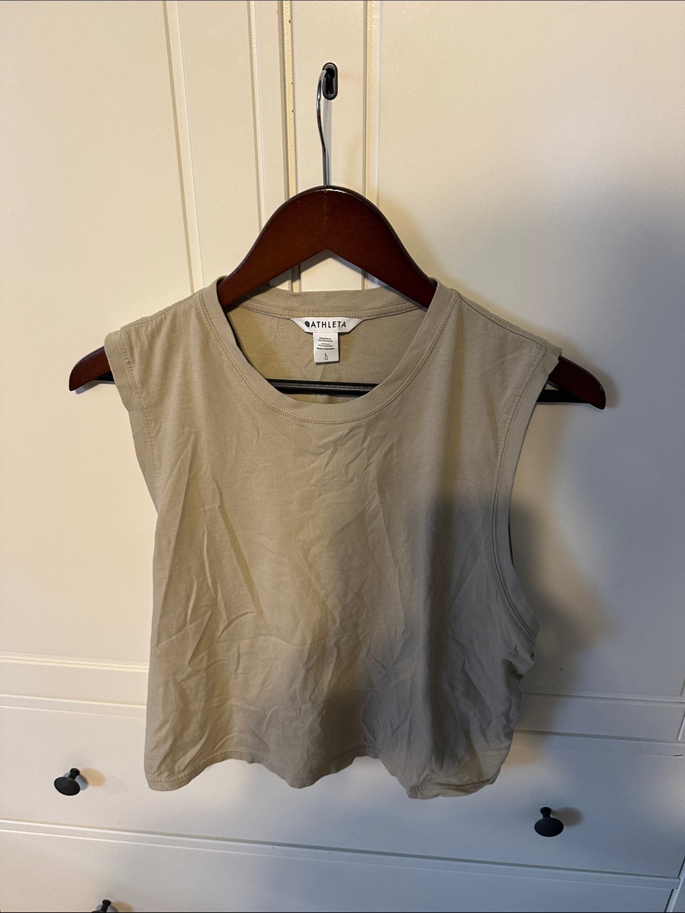 Athleta Sleeveless Muscle Tee — Beige Taupe